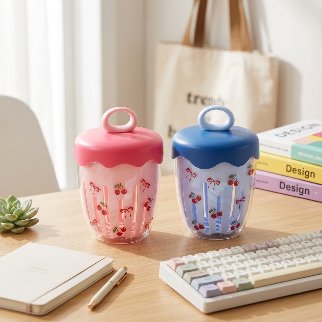 Baby Food Yogurt - Plastik-Salatbecher, Obstbehälter mit Abtropfkorb, Gabelgriff, Bento-Lunchbox,