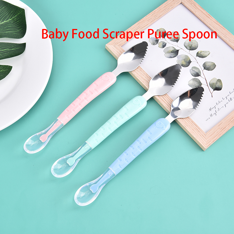 Baby Food Apple - Multifunktionaler Babynahrungsschaber aus Edelstahl, Apfel, Schlamm,