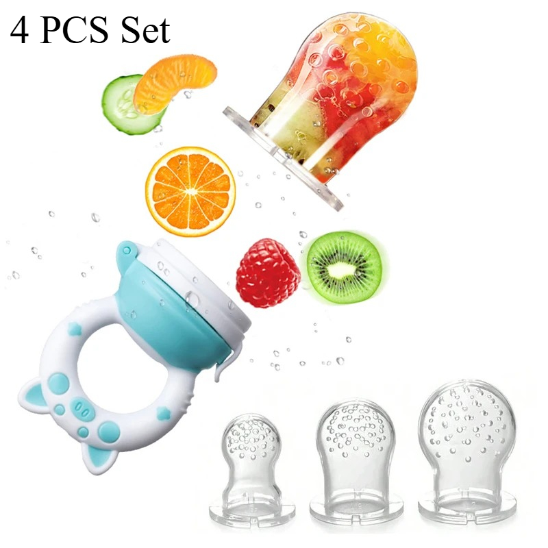 Baby Food Vegetable - 4-teiliges Set Silikon-Obst- und Gemüsefütterer für