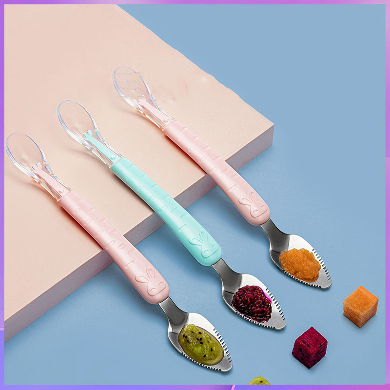 Baby Food Apple - Doppelköpfiger Schaberlöffel zum Essen von Apfelpüree,