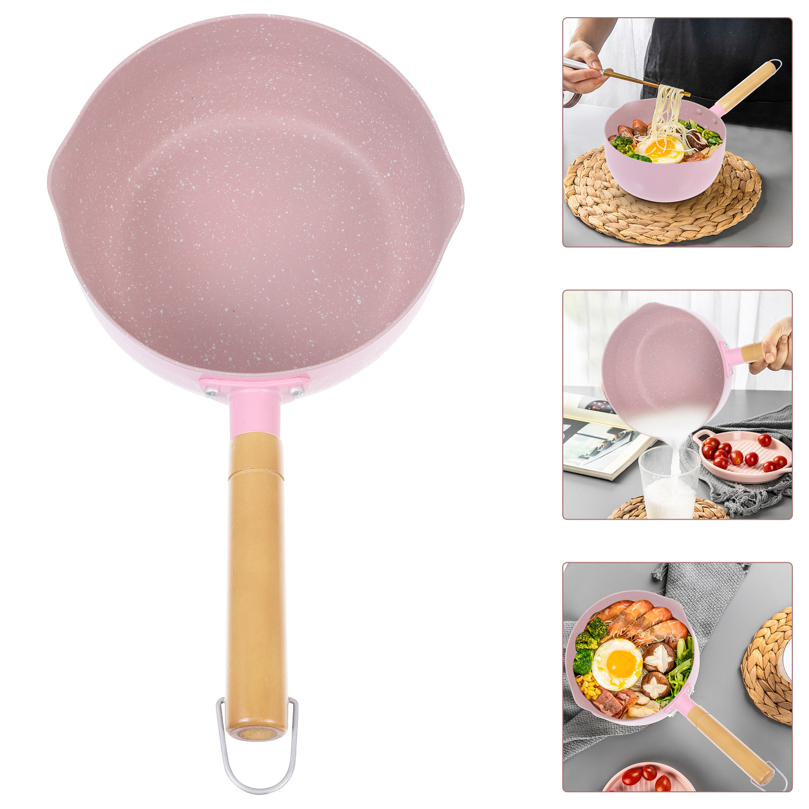Baby Food In Restaurant - Holzgriff Aluminium-Milchtopf Multifunktionaler Suppentopf für Babynahrung