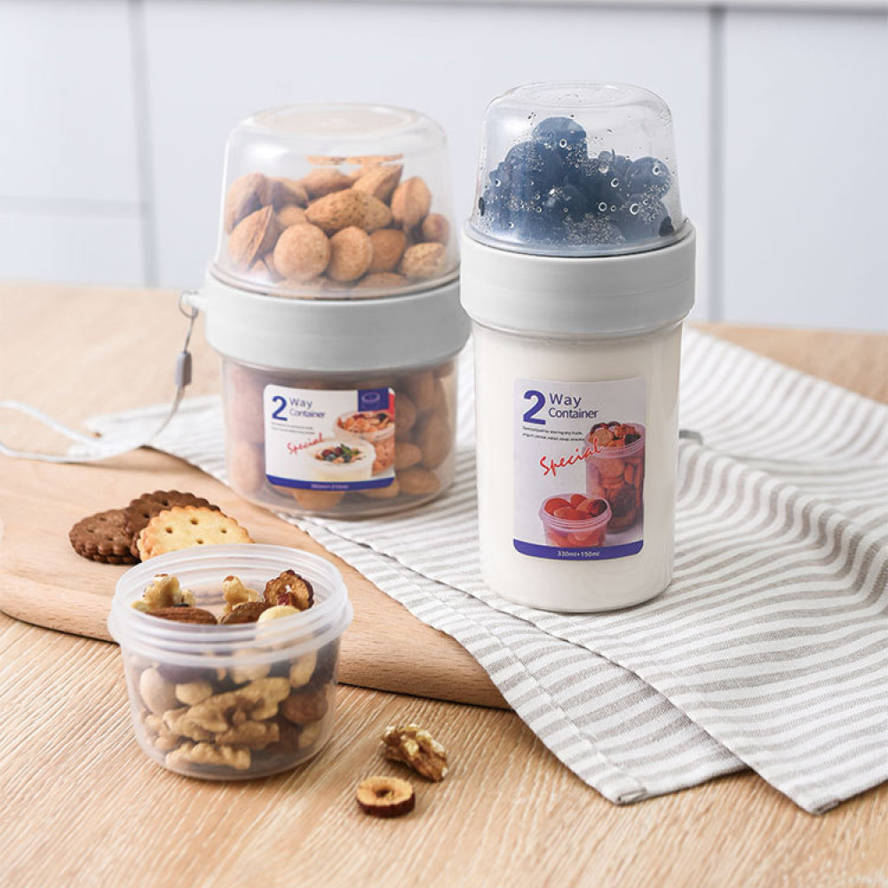 Baby Food Prep Containers - Tragbarer Doppelschicht-Lebensmittelbehälter Luftdichter Behälter für Joghurt,