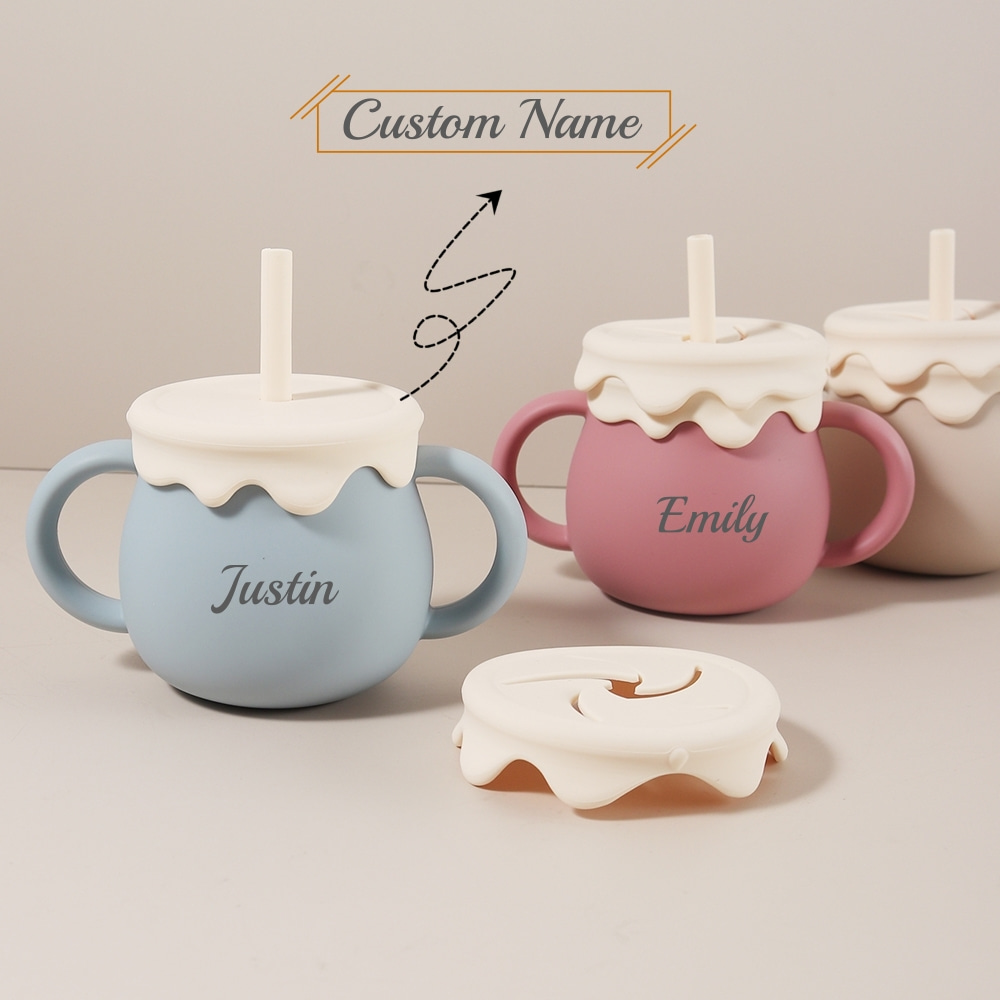 Baby Food Hipp - Personalisierter 280-ml-Babybecher – 3-in-1-Snackbecher aus Silikon,