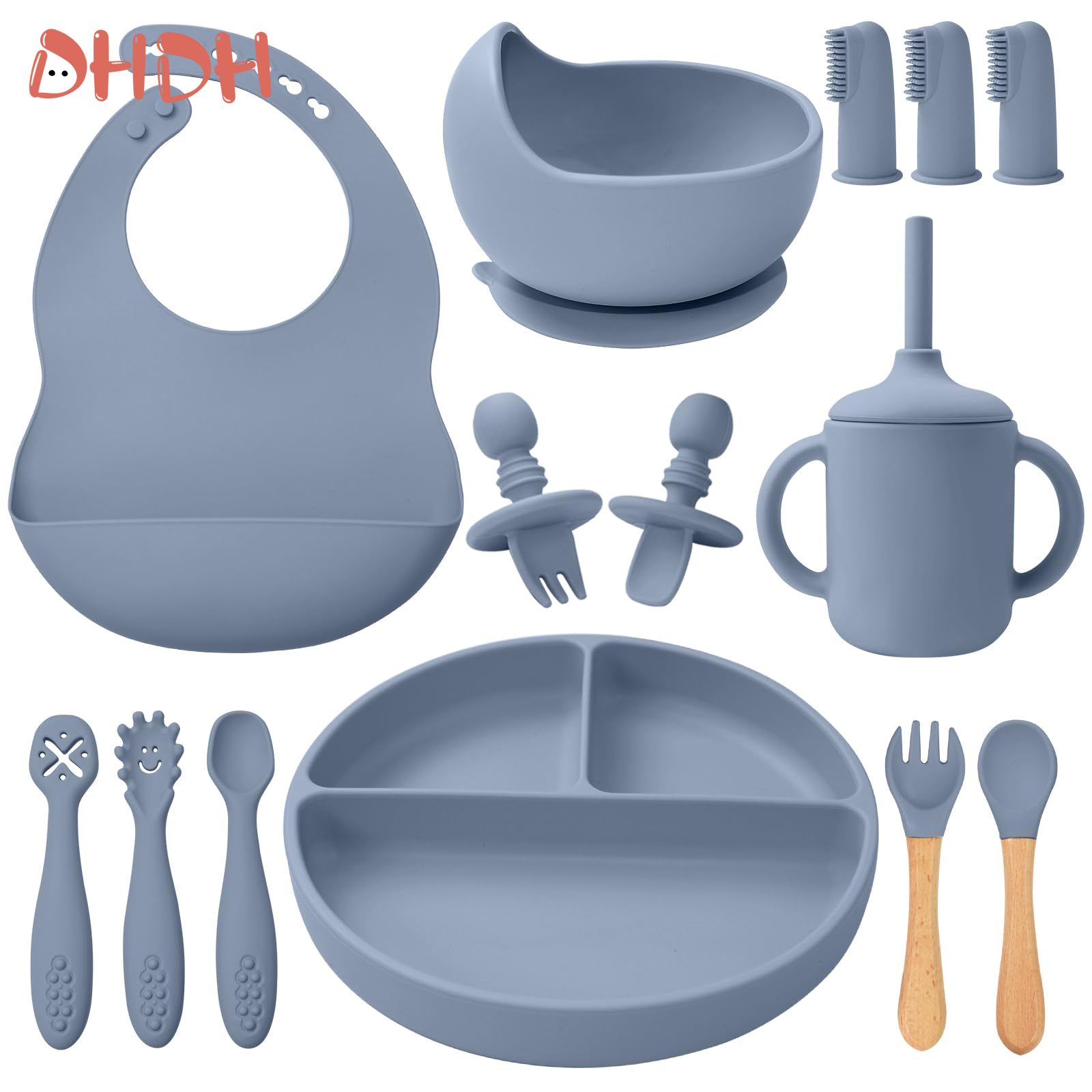 Baby Food Weaning - Silikon Baby Fütterung Set Geschirr Babynahrung