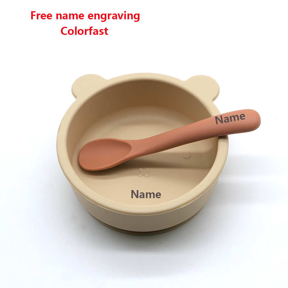 Baby Food Hipp - Kindergeschirr-Set, Schüssel, Löffel, personalisierter Namensdruck, lichtbeständiger