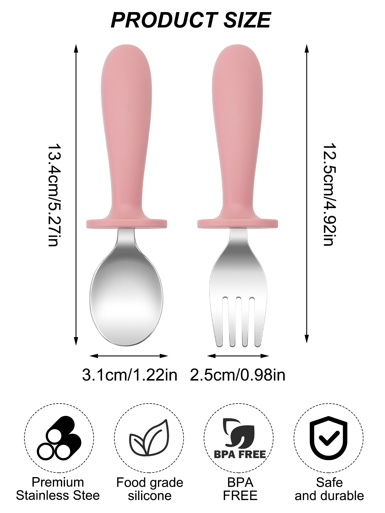 2PCS Edelstahl Gabel Löffel Se – Baby Food Weaning Bewertung und Preis