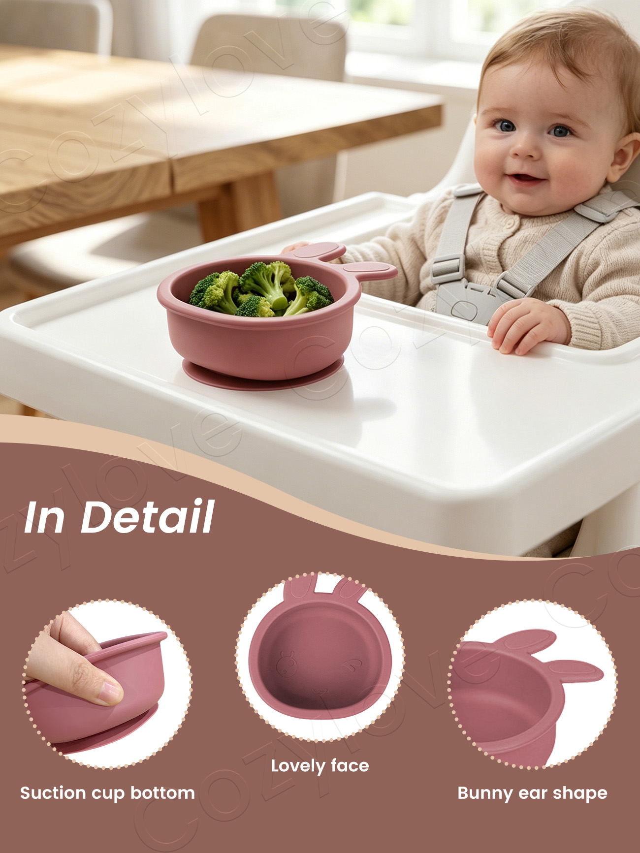 Niedliche Hasenohren-Silikon-S – Baby Food Weaning Bewertung und Preis