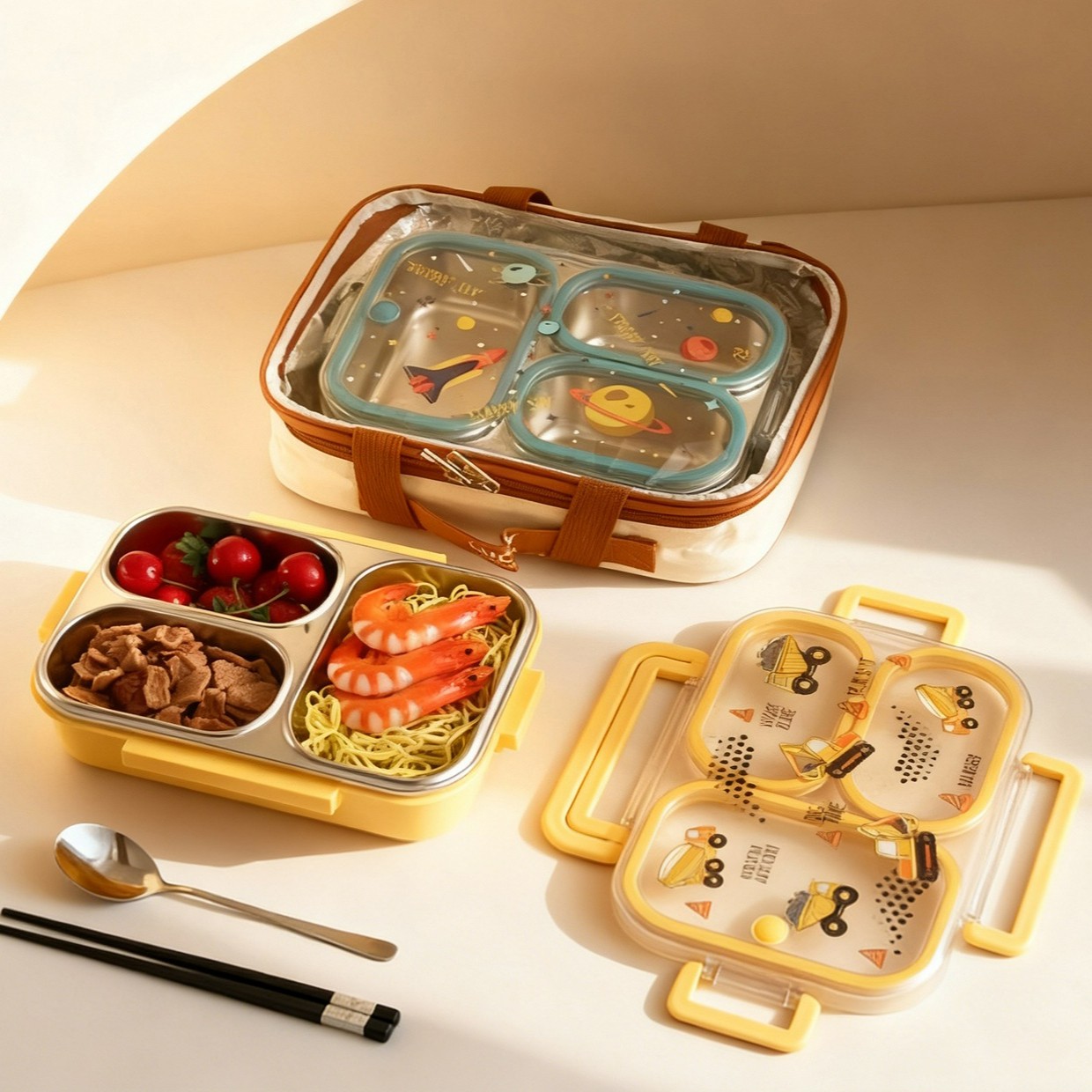 Große Cartoon-Lunchbox für Kin – Baby Food Container Bewertung und Preis